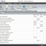 Screen grab of the Public Talks application, with the Talks Annual Review report displayed.